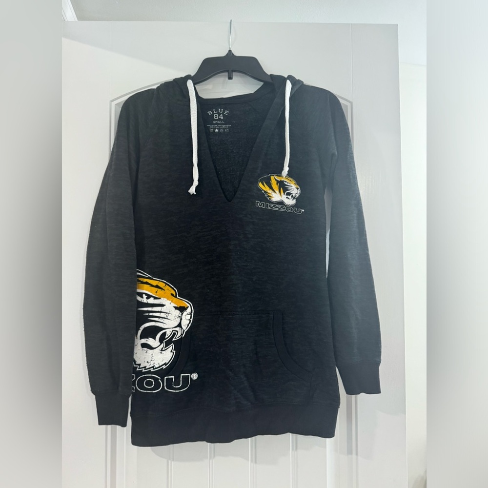 MIZZOU Blue 84 V Neck Hoodie                  Size - S
